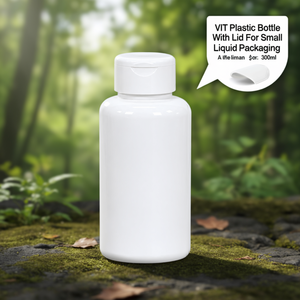 Flip Top Cylinder Plastic <b>Bottle</b> Lightweight for Cosmetics & Personal Care <b>Lotion</b>/Shampoo Liquid Packaging 300ml - Product Image 2