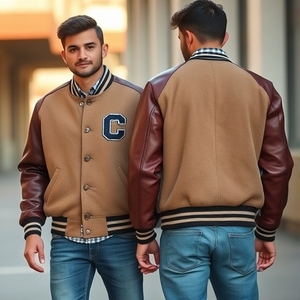 Veste universitaire pour femmes avec manches en satin, Look décontracté, Écusson de broderie personnalisé, Fabricant OEM Pakistan, toutes tailles - Product Image 5