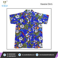 Harga Pabrik Grosir Kemeja Hawaii Pria Motif Cherry Parrot 100% Katun Poplin Cetak Sublimasi Anti Kusut