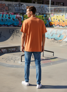 T-shirt homme bleu clair à manches courtes, imprimé numérique tribal géométrique, col rond, coupe classique, décontracté, en jersey de coton respirant - Product Image 4