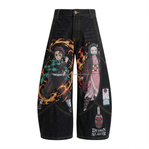 Pantalones Vaqueros Anchos al por Mayor, Jeans Oversize con Bordado Personalizado, Vaqueros Holgados para Hombre, Estilo Urbano, Marca Privada de Fábrica - Product Image 1