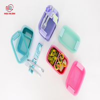 OEM Custom ized BPA-Free PP Kunststoff tragbare Brotdose Mikrowellen geeignete Lebensmittel geteilte Behälter für Büro Aufbewahrung boxen Behälter