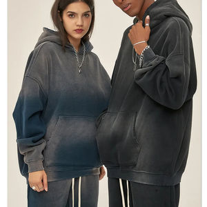 Custom Vintage Jogging Set Zip up Acid Wash Chándal Sudadera con capucha unisex y pantalones de chándal acampanados Chándal para hombres - Product Image 2