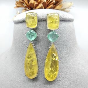 Ensemble de bijoux en argent plaqué zircon de luxe, boucles d'oreilles pour femmes, tendance, pour mariage et soirée, éclats éblouissants, cadeau de la marque - Product Image 1