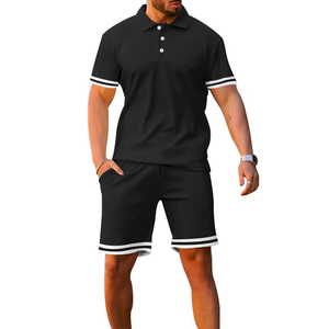 Custom Logo Striped Polo Tracksuit Set <b>Men</b> Summer T Shirts and <b>Shorts</b> Set <b>Men</b> <b>Sweat</b> Suits Outfits <b>for</b> <b>Men</b> Ropa Deportiva Hombre - Product Image 3