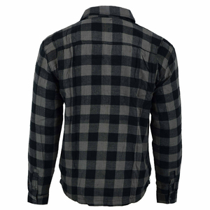 Chemise blindée pour motocyclistes en plaid gris et noir avec chemise moto blindée CE niveau 2 et chemise équipement de protection - Product Image 3