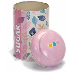 Boîte ronde en métal 1.2L avec couvercle en dôme 105x150mm motif de feuille pour accessoires de café et de thé - Product Image 4