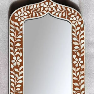 Espejo de pared con marco de incrustaciones de hueso de la mejor calidad, espejo de pared tradicional con incrustaciones de hueso para decoración del hogar, incrustaciones de hueso de HF CRAFTS - Product Image 1