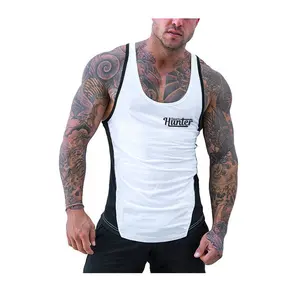Toptan erkekler pamuk iplik atlet spor vücut geliştirme fanila eğitim spor kolsuz tişört yelek en kaliteli