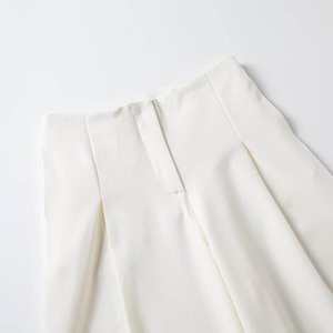 Urban Womens High Waist Wide Leg <b>Trousers</b> Summer Fashion Breathable Loose Comfortable Pleated Casual Wear Cotton Spandex - Product Image 3