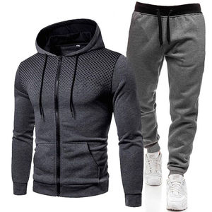 Chándales Gimnasio Traje Streetwear Custom Slim Fit Sudadera con capucha Hombres Gimnasio Chándal - Product Image 1