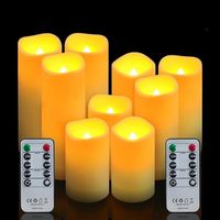 Bougie électronique LED en plastique avec télécommande, effet de flamme vacillante réaliste, sans fumée, idéale pour Noël, mariages et décoration intérieure romantique