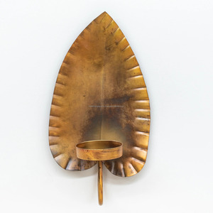 Midcentury Swedish Handmade Iron <b>Wall</b> Sconces Metal Leaf Design With <b>Candle</b> Jar Votive Holder for Garden Weddings and Christmas - Product Image 3