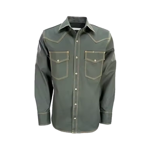 Vente en gros de chemises de travail de soudage pour hommes Fr ignifuges vêtements de soudeur jeans personnalisés utilisation de tissu de sécurité de soudage FR chemise à manches longues - Product Image 1