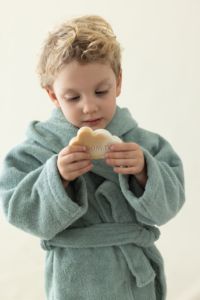 Pyjama à capuche pour enfants en flanelle thermique teinte, manches longues, imprimé, 100% polyester - Product Image 3