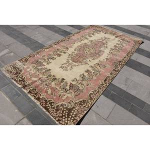 พรมปูพื้นขนาดใหญ่สีเบจสีชมพูคลาสสิกขนาด5.1x9.6ฟุตสไตล์ตุรกีแบบนามธรรมผ้าขนสัตว์ PP สำหรับห้องโถงห้องนอนด้านหลังเป็นยาง - Product Image 2