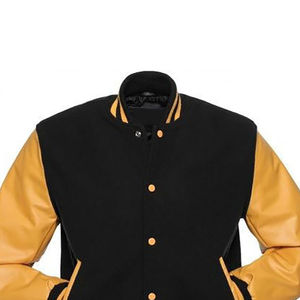 Veste de baseball universitaire en laine 100% pour homme avec col montant, manches longues, vestes universitaires avec patchs en chenille - Product Image 2