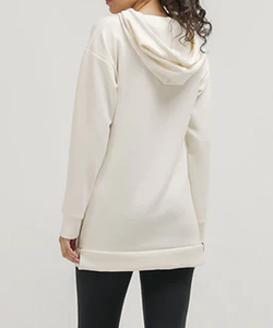 เสื้อฮู้ดดี้ผู้หญิงผ้าฝ้ายแท้ 100% รุ่นปี 2026 แบบสั่งทำพิเศษ ระบายอากาศได้ดี เหมาะสำหรับใส่ลำลองในฤดูหนาว มีฮู้ดปักโลโก้ด้านหน้า โดย AKO - Product Image 3