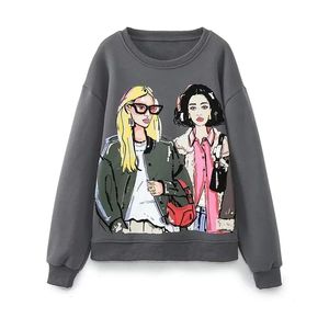 2025 sudaderas con capucha de cuello redondo para mujer, jerséis con estampado personalizado, Tops, nueva moda, sudaderas informales con estampado de belleza para niñas, sudaderas para mujer - Product Image 1
