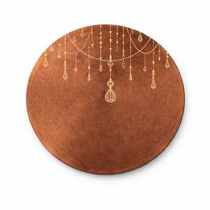 Nouveauté : dessous-de-verre en cuivre rustique à motif laser, dessous-de-verre floraux en cuivre artisanal durable, dessous-de-verre ronds gravés pour boissons - Product Image 1