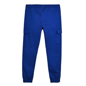 Top Selling <b>Men's</b> Premium Quality Blue Cotton Cargo <b>Trousers</b> <b>Lightweight</b> Casual <b>Trousers</b> with Elastic Waist and Pockets on Sale - Product Image 2