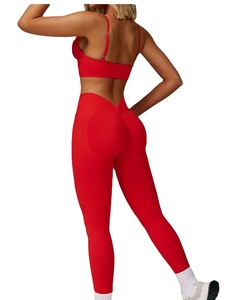 Women Solid Breathable Plus Size Seamless Yoga Set 5-Piece Workout High Waist Leggings Sports Bra Gym Fitness Activewear <b>Belt</b> - Product Image 6