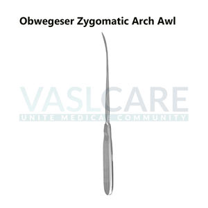 Obwegeser Zygomatic Arch Awl 24 cm - 9 1/2 "para sutura de alambre Awls ligeramente curvados Archivos herramientas maxilofaciales de vaslcare - Product Image 5