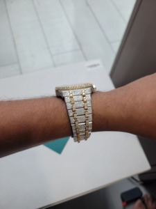 Reloj de Lujo con Diamantes en Dos Tonos, Dorado y Plateado, Completamente Cubierto de Diamantes, Automático, Estilo Hip Hop, para Hombre - Product Image 2