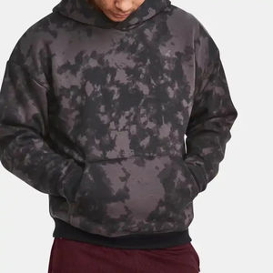 Sudadera con capucha negra Vintage de fabricante 2024, ropa de calle con logotipo personalizado, Sudadera con capucha vintage con lavado ácido y lavado ácido de gran tamaño - Product Image 2