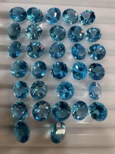 Piedras Preciosas Sueltas de Alta Calidad, Topacio Azul de Londres, Corte Brillante Redondo de 7mm, Facetadas, con Cambio de Color - Product Image 4