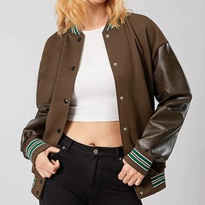 Veste universitaire de haute qualité pour femmes avec logo personnalisé vestes de baseball en gros pour la méthode de tissage tissé à l'automne - Product Image 6