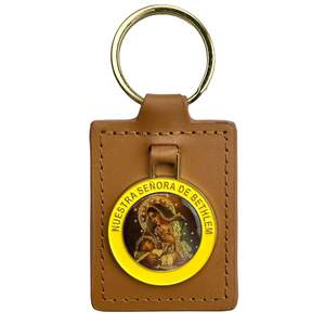 Insigne en métal avec logo de fabrication porte-clés en cuir personnalisé - Product Image 1