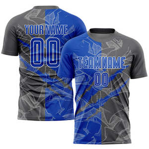 เสื้อฟุตบอลพิมพ์ลายพิมพ์ซับลิเมชันขนาดใหญ่น้ำหนักเบาแขนครึ่งแห้งเร็วระบายอากาศได้ดีชื่อทีมที่กำหนดเอง - Product Image 3