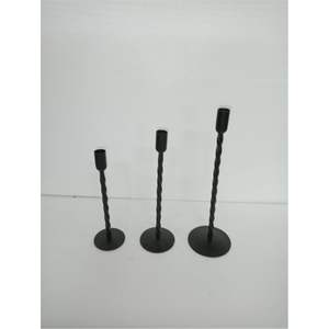 Wholesale Retro Black Wrought Iron <b>Candle</b> Holder Handcrafted <b>Twisted</b> Stem Metal Candlestick for Events Restaurants and Hotel - Product Image 1
