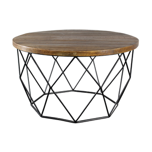 Mesa de centro de jardín con Mango superior de madera, marco de alambre de hierro y Metal, y el jardín decoración moderna para el hogar, muebles para sala de estar - Product Image 3