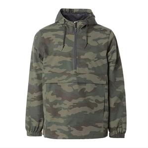 Wholesale Custom Blank Packable Canvas Winter <b>Stand</b> Zipper Solid Color <b>Washed</b> Vintage Retro Anorak Pullover Hoodie 2024 Men - Product Image 5