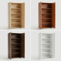 Armoire de classement minimaliste blanche à double porte et 4 tiroirs en MDF, verrouillable, pour bureau à domicile ou usage commercial, avec serrure à clé