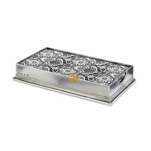 ที่ใส่ผ้าเช็ดปากสแตนเลสสีเงินสี่เหลี่ยมสำหรับบาร์ร้านอาหารและงานแต่งงาน - Product Image 1