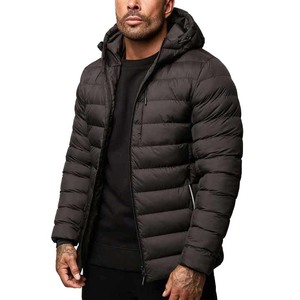 New Arrival <b>Smart</b> Casual Spring Woolen Puffer <b>Jacket</b> Zipper Closure Waterproof Standard Solid Front Hooded - Product Image 1