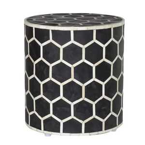 Tabouret latéral décoratif de salon en MDF moderne Bone Inley pouf - Product Image 4