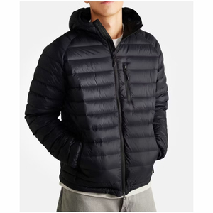 Vestes pour hommes Veste matelassée d'hiver pour hommes en duvet de bulle avec col à capuche Fermeture éclair Veste de rue d'extérieur pour hommes - Product Image 2