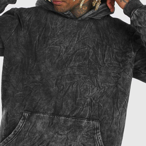 Custom High Quality <b>Men</b> Acid Wash Hoodie OEM Designer Brand Streetwear Heavy Washed Hoodie - Product Image 6