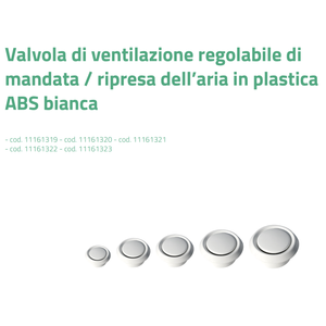 Vanne de ventilation réglable en plastique ABS blanc Tecnosystemi pour registres et grilles de climatiseur - Product Image 3