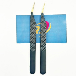 Pinces à extensions de cils en acier inoxydable, antistatiques, durables, testées à la main, pinces à isolation incurvées en forme de dauphin pour les artistes des cils - Product Image 3