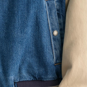 แจ็กเก็ตใส่ได้ทุกเพศแขนเสื้อหนังปักลายกำมะหยี่แจ็กเก็ตเบสบอลเลตเทอร์แมน - Product Image 3