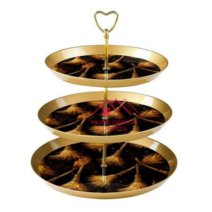 Soporte de pastel de Metal decorativo de Navidad para el hogar de lujo con acabado dorado 2024 a precio mayorista - Product Image 2
