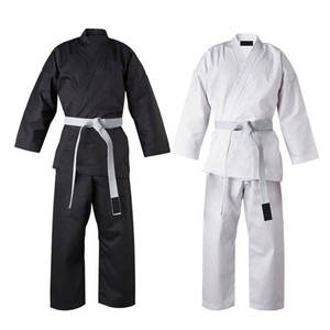 Uniforme de Karate Negro Unisex al por Mayor |   Ropa Deportiva de Artes Marciales Transpirable de Algodón |   Jóvenes y Adultos |   Precio de Fábrica OEM - Product Image 1