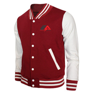 Men's Varsity Jacket <b>Wool</b> Body with Leather <b>Arms</b> Baseball Unique Stylish in Red & White Colors Varsity Jacket - Product Image 1