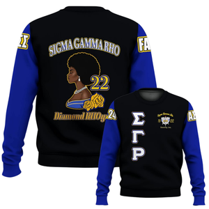 Sweat-shirt à col rond Sigma Gamma Rho Sorority 1922 Bleu Or Vêtements grecs en polaire de qualité supérieure Pull d'hiver Tenue pour femmes Mode - Product Image 6