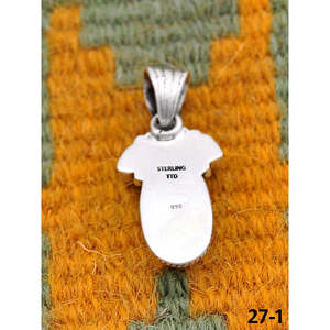 Pendentif Turquoise Fait Main du Sud-Ouest, Émeraude de la Vallée avec Sertissage à la Française en Argent Sterling, Breloques Taille Émeraude - Product Image 4